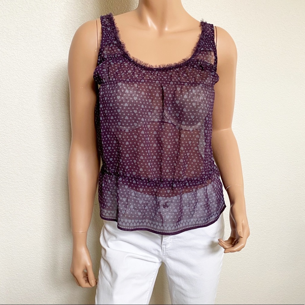 American Eagle Outfitters Sheer Heart Print Top